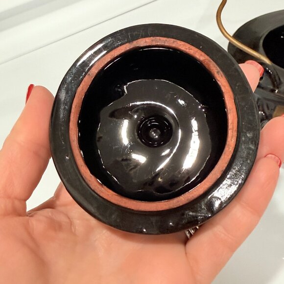 1940's Thames Red Ware Americana Clown Face Grease Pot - Picture 11 of 16